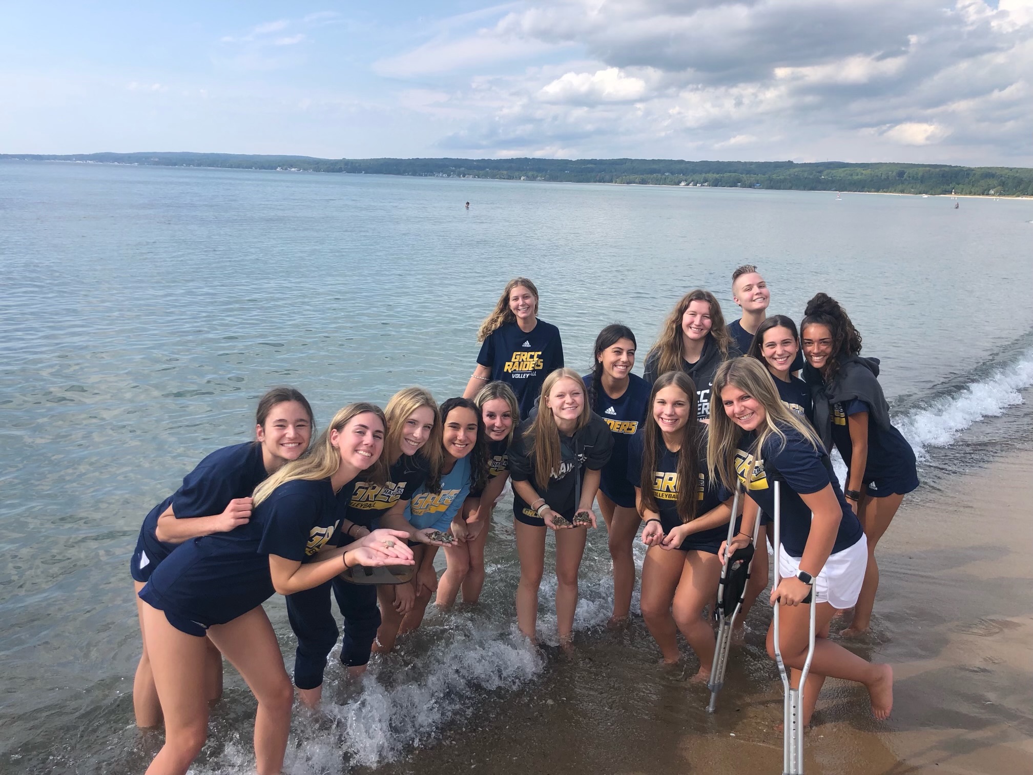 Petoskey stones and a sweep GRCC volleyball team kicks off first road